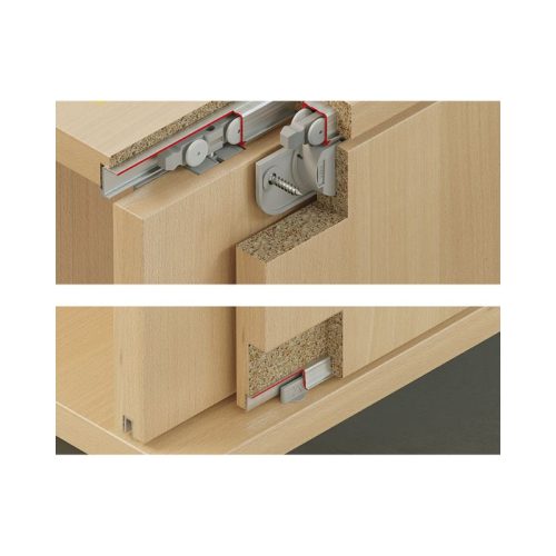 Ảnh thực tế của bộ phụ kiện cửa trượt tủ Hafele Slido Classic 20 IF