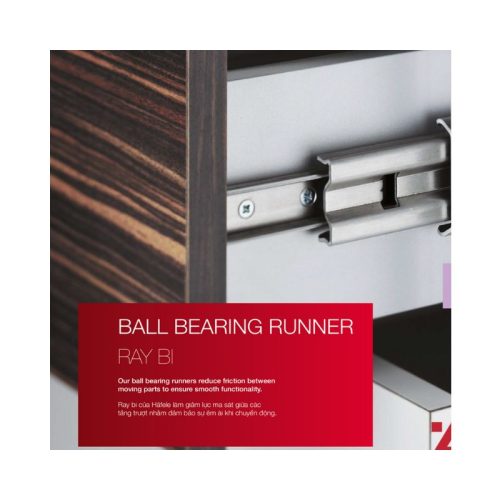 Ray bi không giảm chấn dài 450mm Hafele 494.02.464 3 Ảnh thực tế của ray bi không giảm chấn dài 450mm Hafele 494.02.464