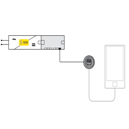 Cấu tạo cổng sạc USB 12V Hafele 833.73.753