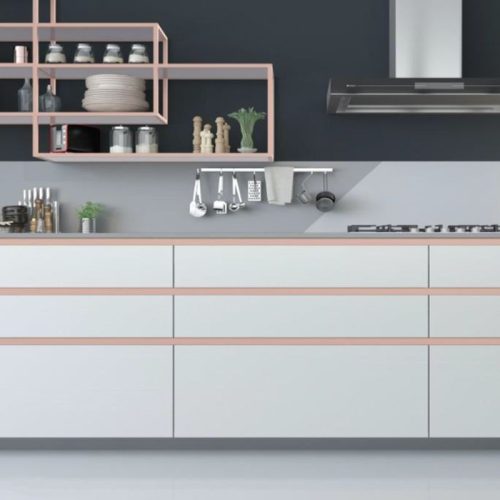 Hình ảnh lắp đặt tay nắm tủ ngang Gola chữ J 2800mm Hafele 126.37.906