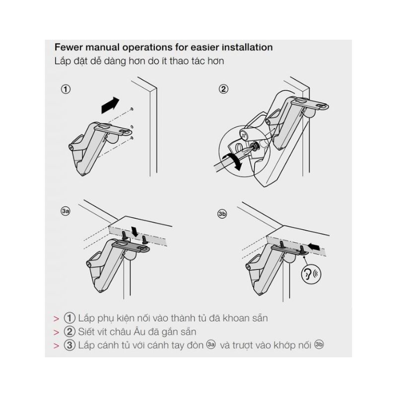 Hướng dẫn lắp đặt của tay nâng Hafele Free Space 1.11 B 493.05.910 Hướng dẫn lắp đặt của tay nâng Hafele Free Space 1.11 B 493.05.910