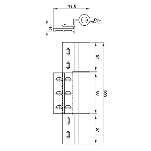 Kích thước bản lề cánh cửa nhôm 90Kg Hafele 926.98.741