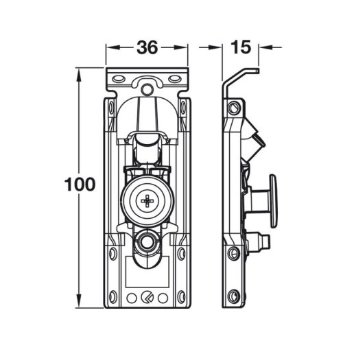Kích thước bas treo tủ âm tường Hafele 290.41.900