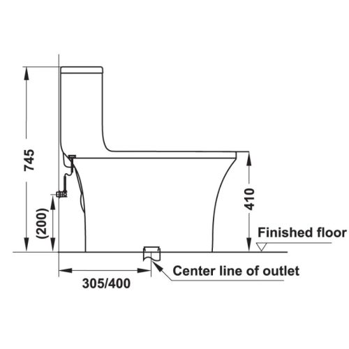 Kích thước bồn cầu 1 khối Sapporo Hafele 588.79.408