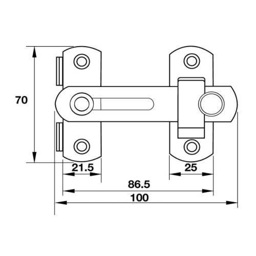 Kích thước chốt an toàn 75x50mm Hafele DIY 489.71.680