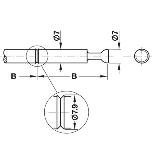 Kích thước chốt đôi khoảng cách B34mm Hafele 262.28.786