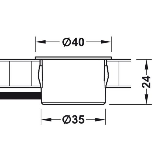 Kích thước cổng sạc USB 12V Hafele 833.73.752