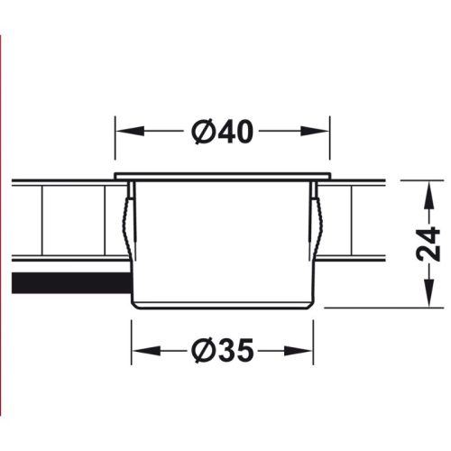 Kích thước cổng sạc USB 12V Hafele 833.73.753