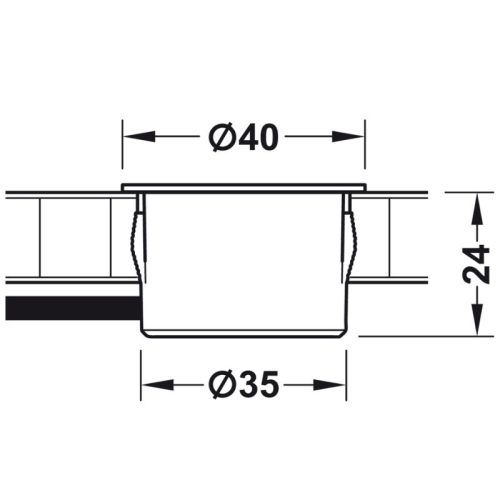 Kích thước cổng sạc USB 12V Hafele 833.73.755