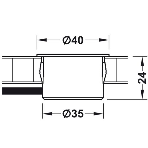 Kích thước cổng sạc USB 12V Hafele 833.73.756