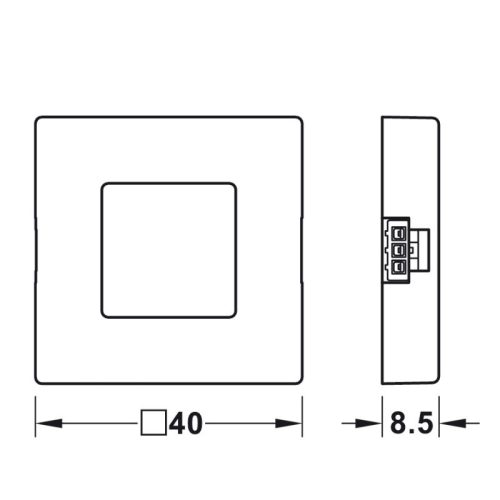 Kích thước công tắc cảm biến cửa lắp nổi Hafele 833.89.137