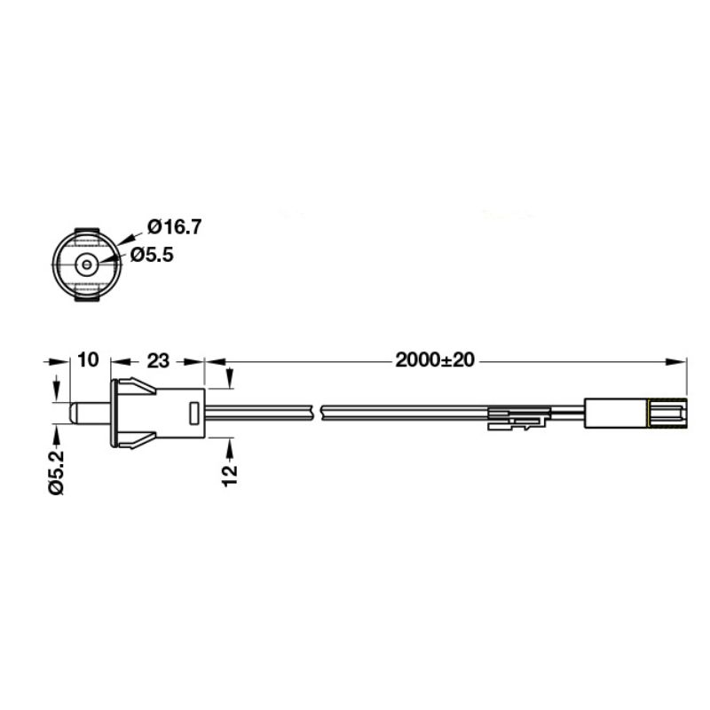 Kích thước công tắc cửa Stella Cucina Hafele 833.01.405 Kích thước công tắc cửa Stella Cucina Hafele 833.01.405