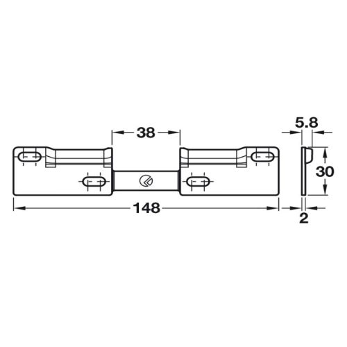 Kích thước đế gắn tường cho bas treo tủ Hafele 290.41.990