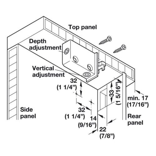 Kích thước đế gắn tường lắp phải Hafele 290.00.700