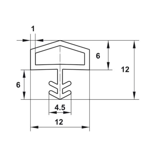 Kích thước đệm khí cho cửa 12 mm Hafele 950.51.201