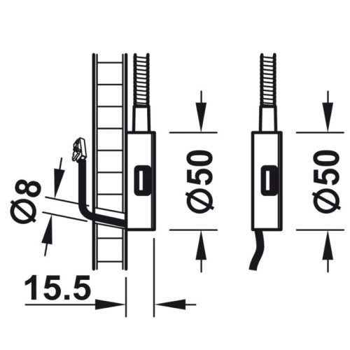 Kích thước đèn Led chiếu 2034 lắp nổi 12V Hafele 833.74.096