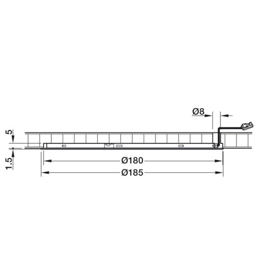 Đèn Led chiếu 3022 lắp âm Hafele 833.75.100 4 Kích thước đèn Led chiếu 3022 lắp âm Hafele 833.75.100