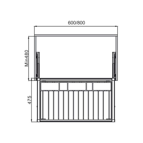 Kích thước giá treo quần 800mm Hafele 807.95.813