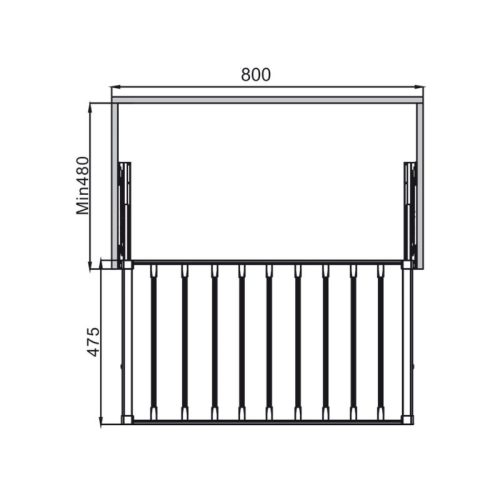Kích thước giá treo quần 800mm Hafele 807.95.823