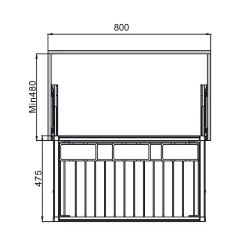 Giá treo quần 800mm với hộp nhựa Hafele 807.95.113 3 Kích thước giá treo quần 800mm với hộp nhựa Hafele 807.95.113