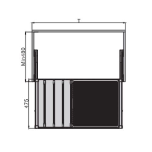 Kích thước giá treo quần với rổ đa năng 800mm Imundex Hafele 7 903 005