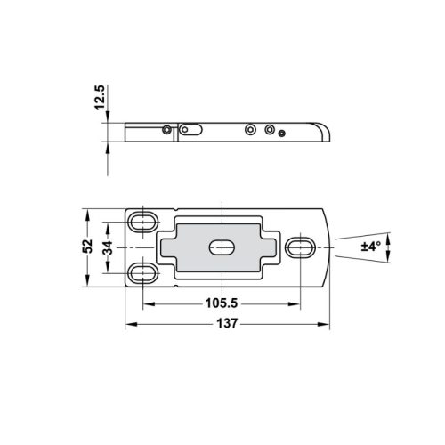 Bản lề dương sàn 100Kg Hafele HPF100 981.78.902 3 Kích thước Bản lề dương sàn 100Kg Hafele HPF100 981.78.902