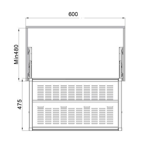Kích thước Kệ để giày bằng kim loại 600mm Hafele 807.95.161