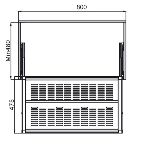Kích thước Kệ để giày bằng kim loại 800mm Hafele 807.95.863