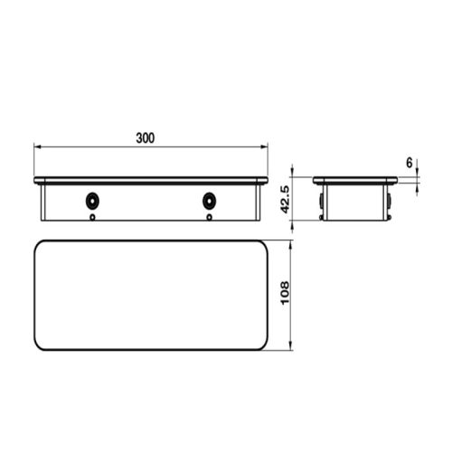 Kích thước kệ kính đen 300 Hafele 495.80.243