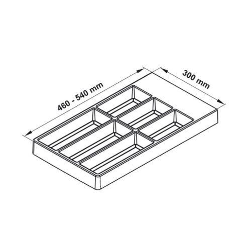 Kích thước khay chia đa năng Hafele 300mm Separado 556.70.040