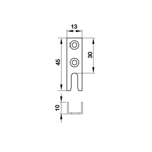 Kích thước mặt nạ khóa cửa trượt nhôm Hafele 911.50.925