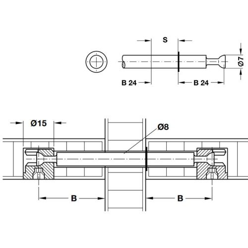 Ốc liên kết Ixconnect Minifix 15 ván dày 16mm Hafele 262.27.805 3 Kích thước ốc liên kết Ixconnect Minifix 15 ván dày 16mm Hafele 262.27.805