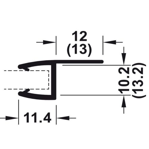 Kích thước ron cửa kính 10 - 12mm Hafele 950.50.009