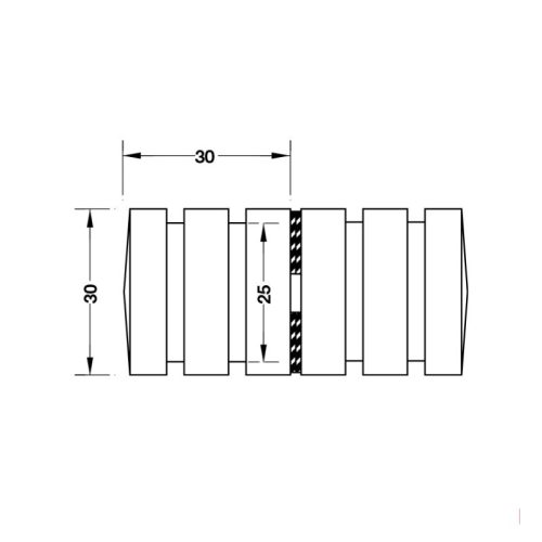 Kích thước tay nắm cho cửa kính màu đen Hafele 981.71.143