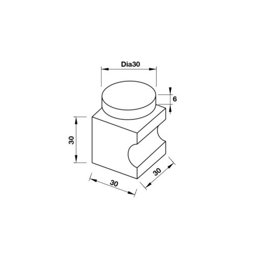 Kích thước tay nắm cho cửa kính màu đen Hafele 981.71.173