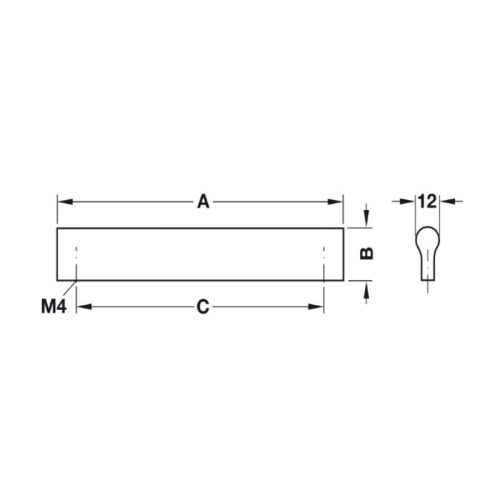 Kích thước tay nắm nhôm 212 mm Hafele 155.01.104thuoc-tay-nam-nhom-212-mm-hafele-155-01-104