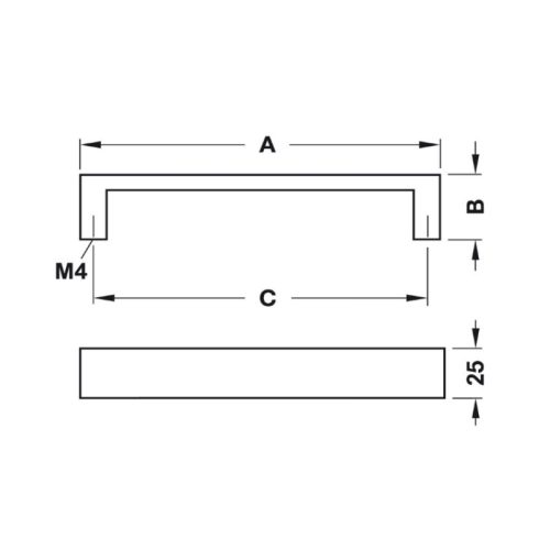 Kích thước tay nắm nhôm 335 mm Hafele 110.73.938