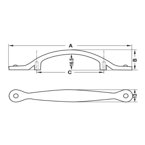 Kích thước tay nắm tủ Hafele 122.07.131