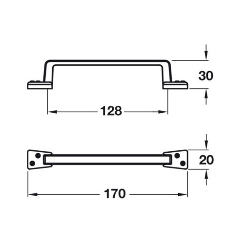 Kích thước tay nắm tủ Hafele 107.03.115