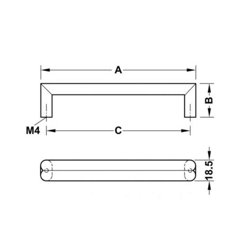Kích thước tay nắm tủ 176mm H1570 Hafele 106.61.034 Kích thước tay nắm tủ 176mm H1570 Hafele 106.61.034