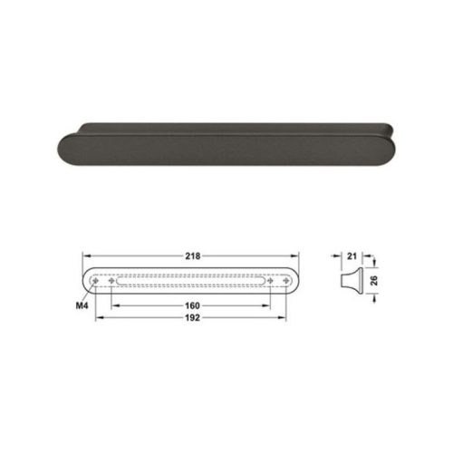 Kích thước tay nắm tủ 218mm H1520 Hafele 106.61.964
