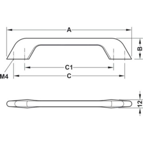 Tay nắm tủ 340mm H1510 Hafele 106.61.217 4 Kích thước tay nắm tủ 340mm H1510 Hafele 106.61.217