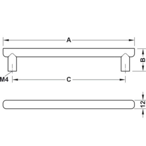 Kích thước tay nắm tủ 346mm H1560 Hafele 106.60.018