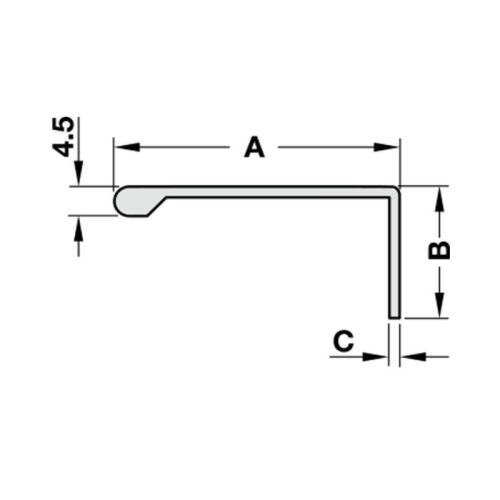 Kích thước tay nắm tủ dạng thanh nhôm Hafele 126.14.104