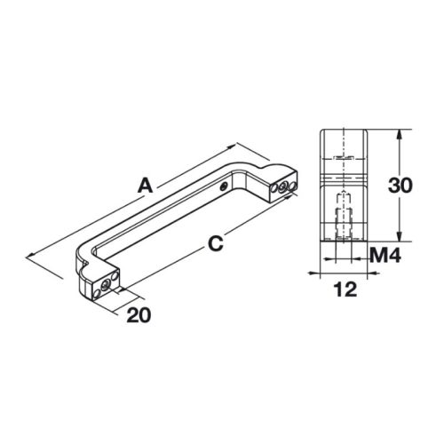 Tay nắm tủ H1530 180mm Hafele 106.61.044 3 kich thuoc tay nam tu h1530 180mm hafele 106 61 044
