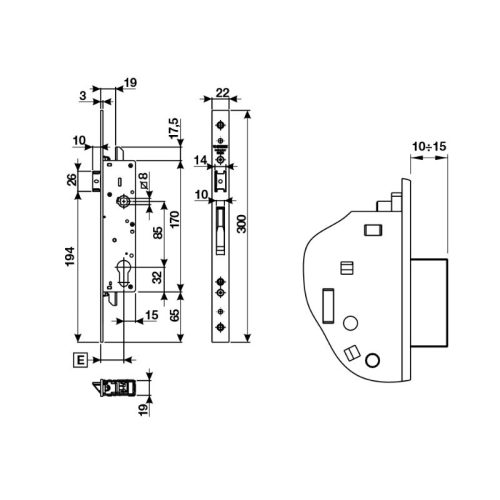 Kích thước thân khóa cửa nhôm 30mm Hafele 972.05.168