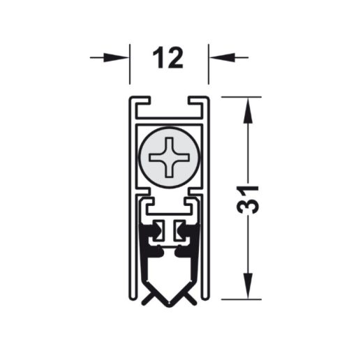 Kích thước thanh chắn bụi tự động 1030 mm Hafele 950.05.344