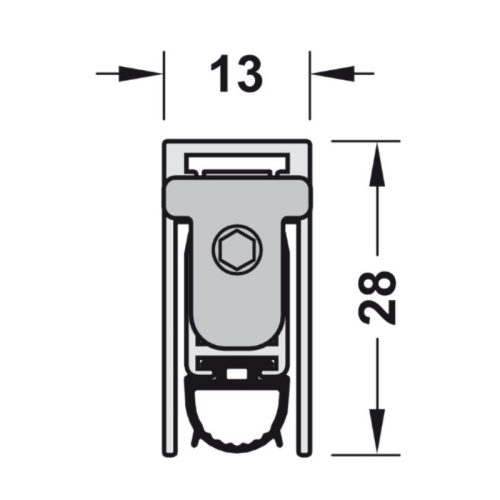 Kích thước thanh chắn bụi tự động 1083 mm Hafele 950.45.017