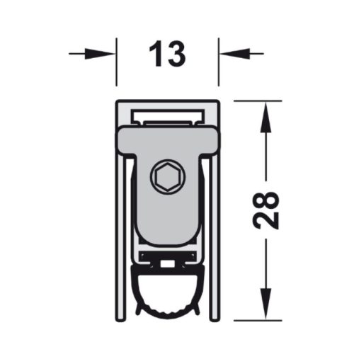 Kích thước thanh chắn bụi tự động 333 mm Hafele 950.45.011