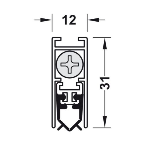 Kích thước thanh chắn bụi tự động 830 mm Hafele 950.05.342